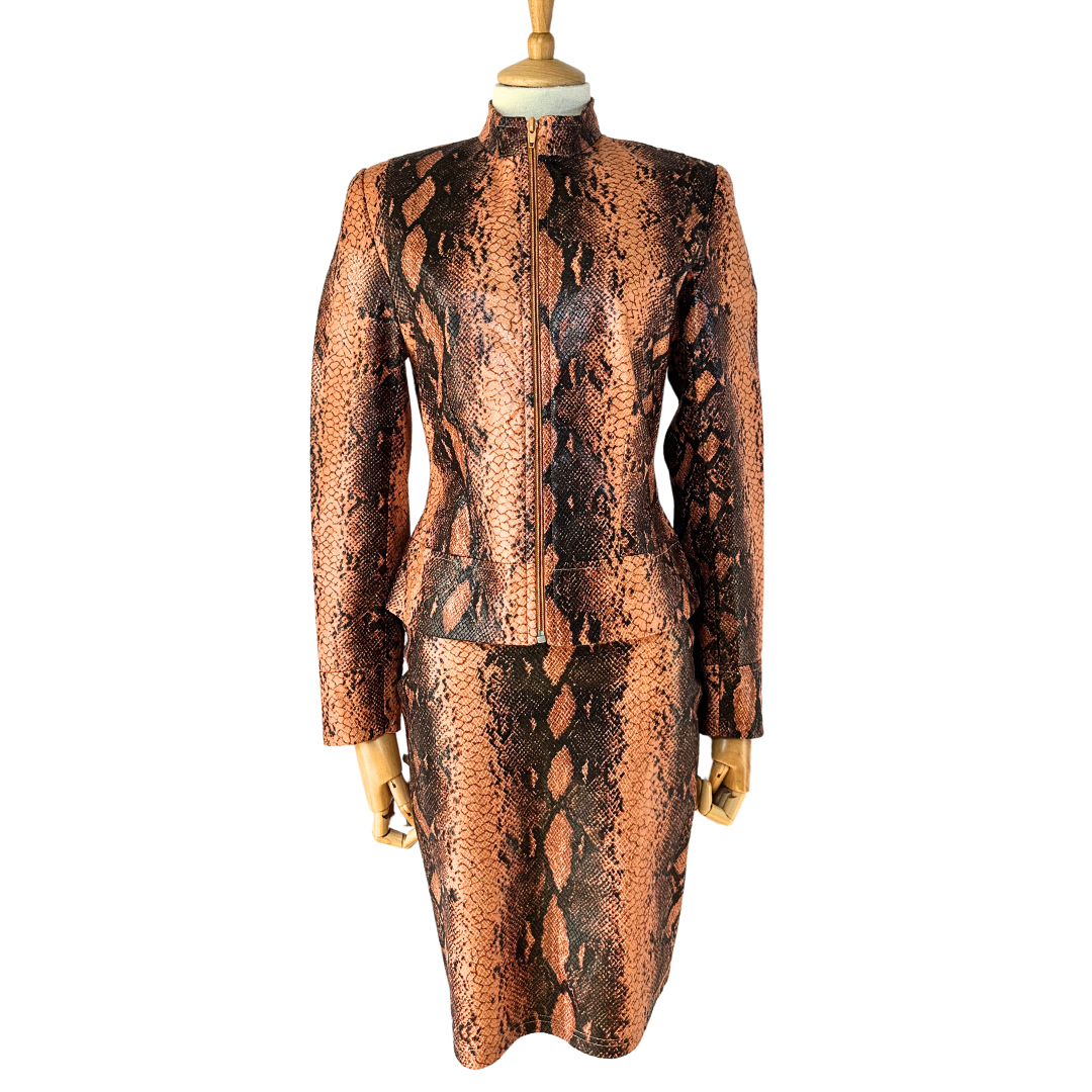 Snakeskin printed jacket and skirt set - S (Free Delivery)