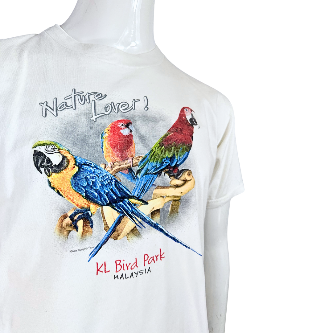 White bird print tshirt - M