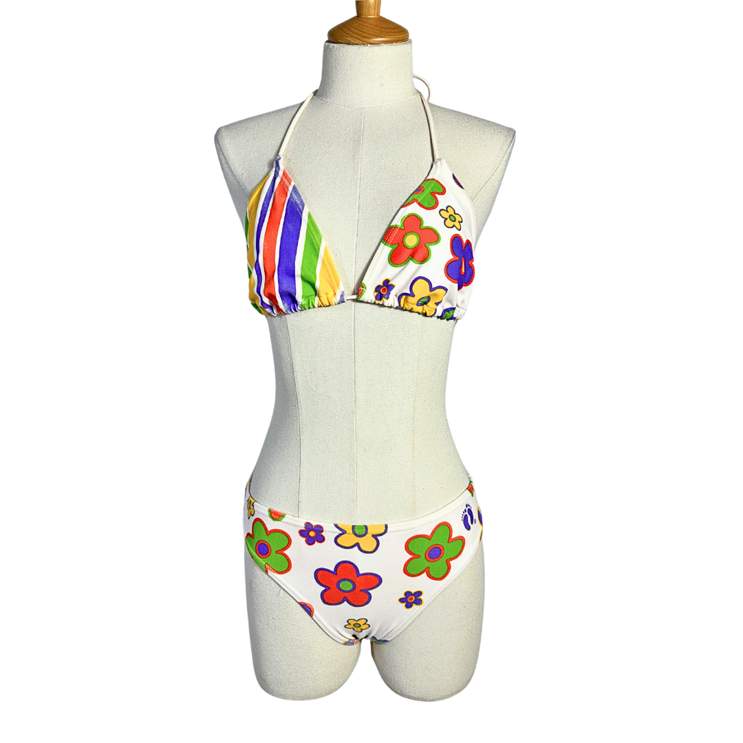 Hang Ten floral and striped bikini set - M
