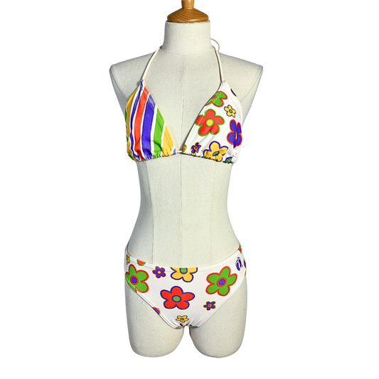 Hang Ten floral and striped bikini set - M