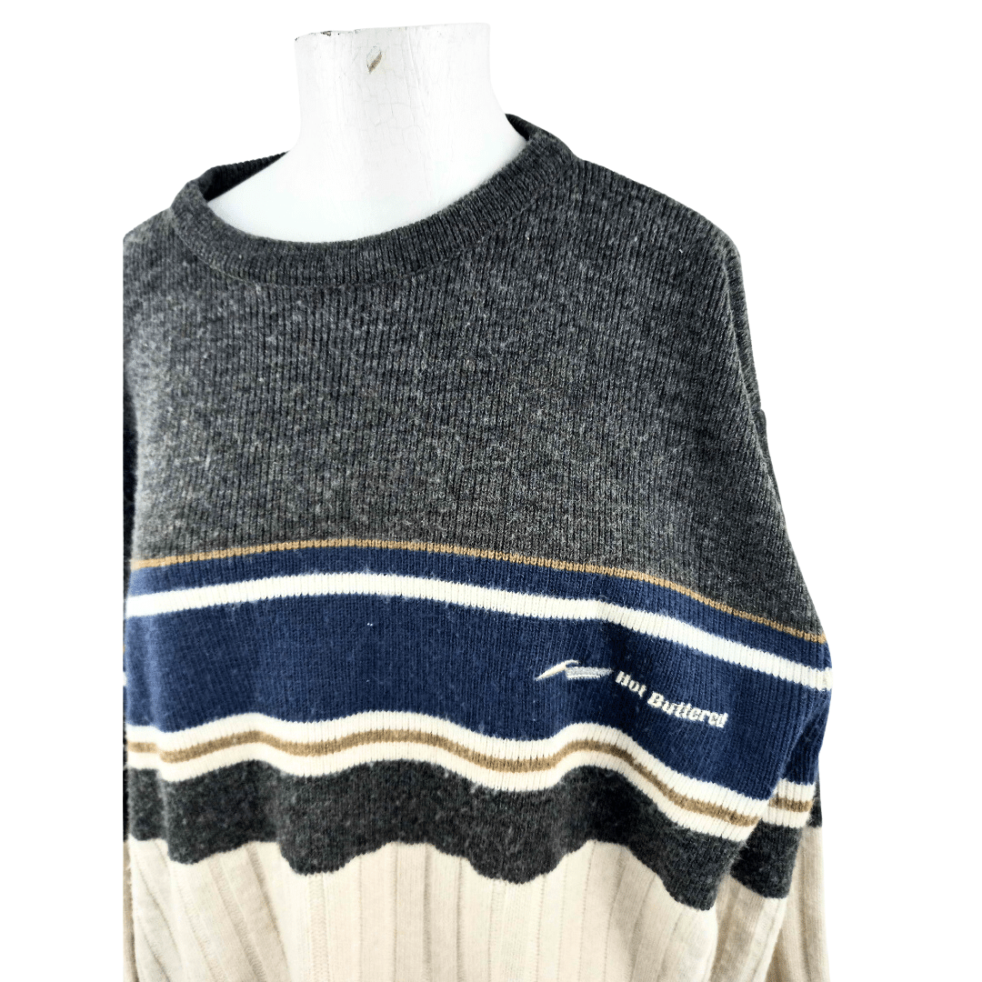 Stripe longsleeve knitted jersey - L