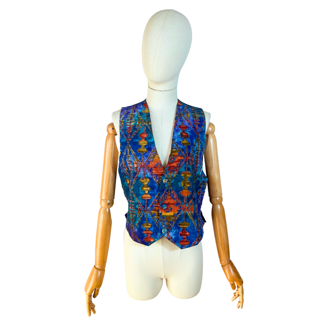 Vintage abstract waistcoat - M