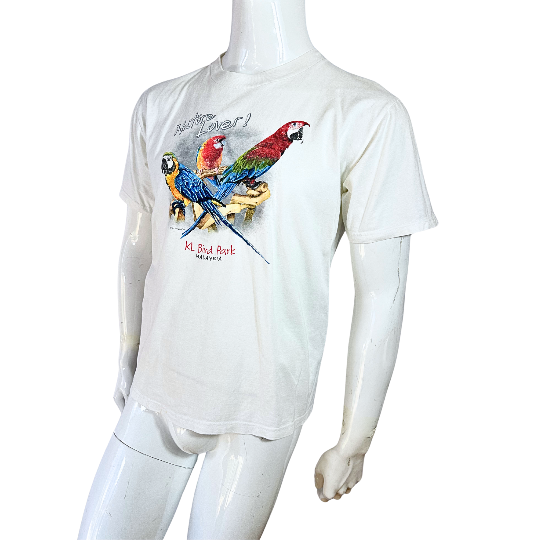 White bird print tshirt - M