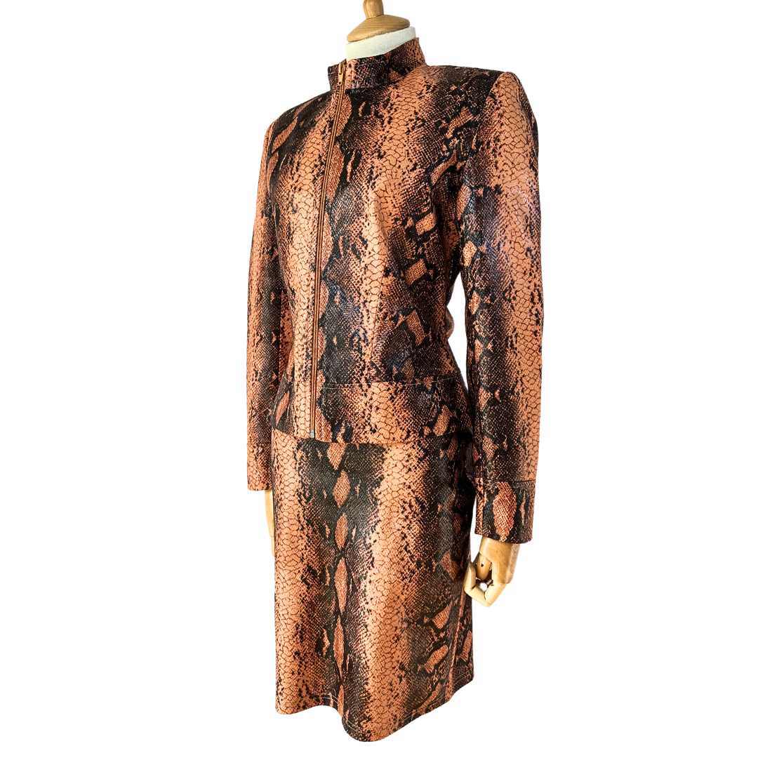 Snakeskin printed jacket and skirt set - S (Free Delivery)