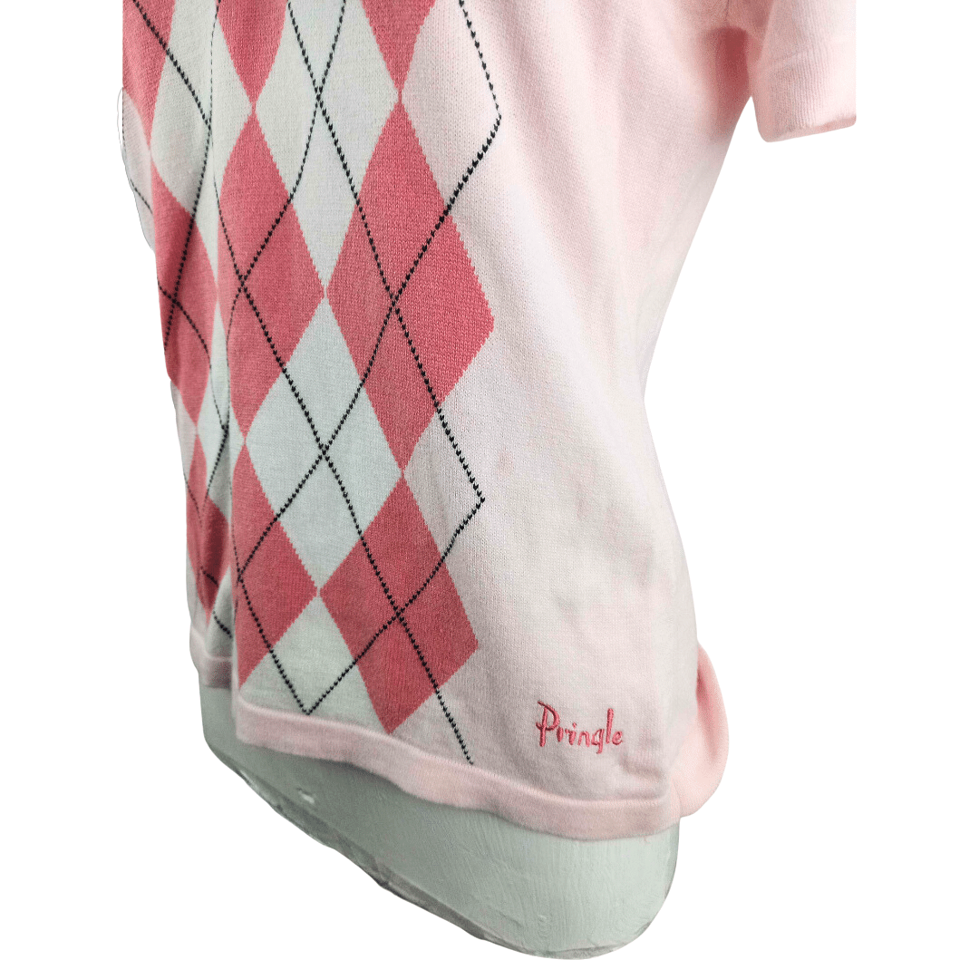 Pringle argyle knitted collared shirt - S