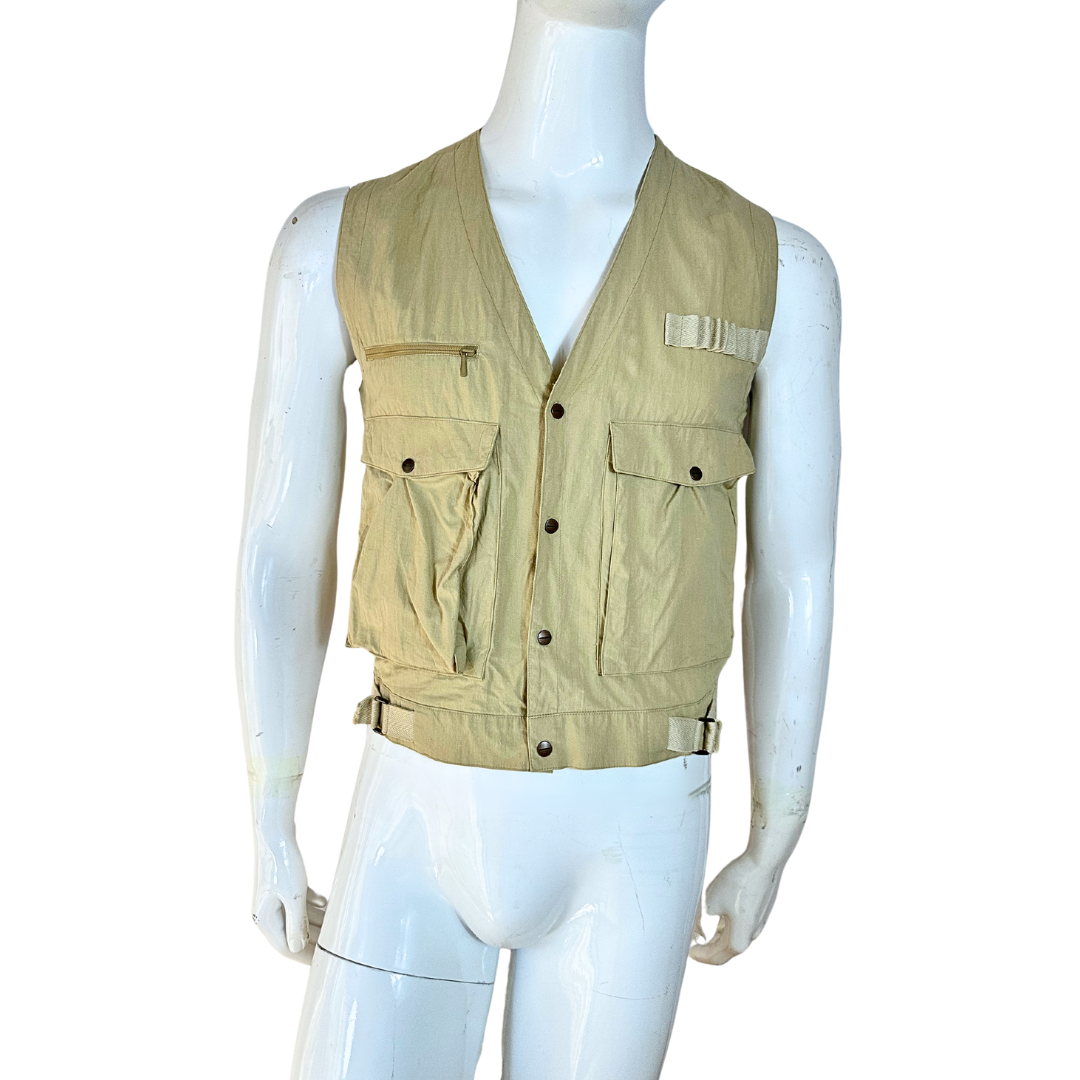 Khaki vintage utility vest - S