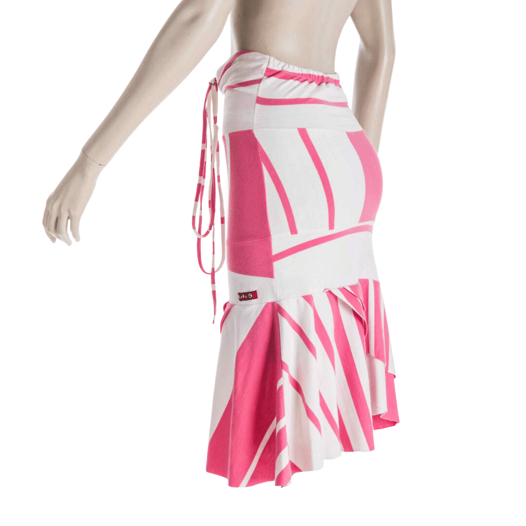 Asymmetrical tiered stripe skirt - M