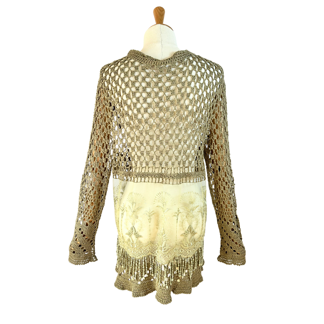 Vintage crochet jacket - S