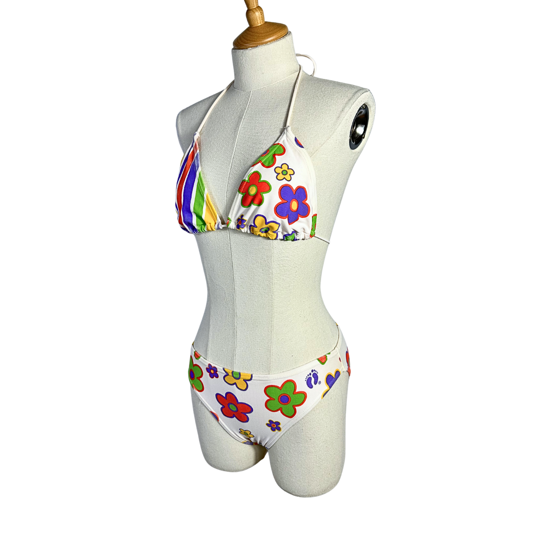 Hang Ten floral and striped bikini set - M