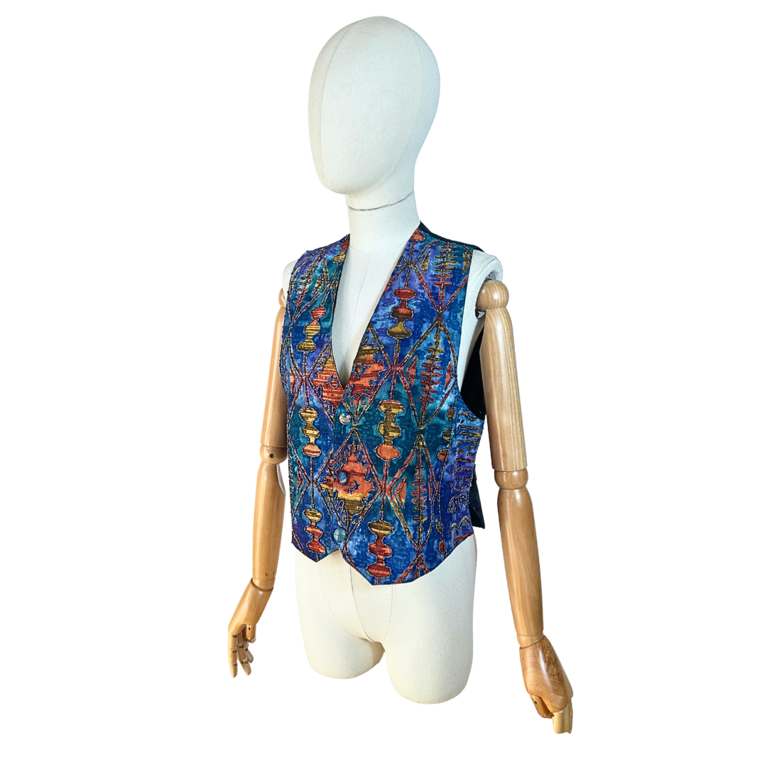 Vintage abstract waistcoat - M