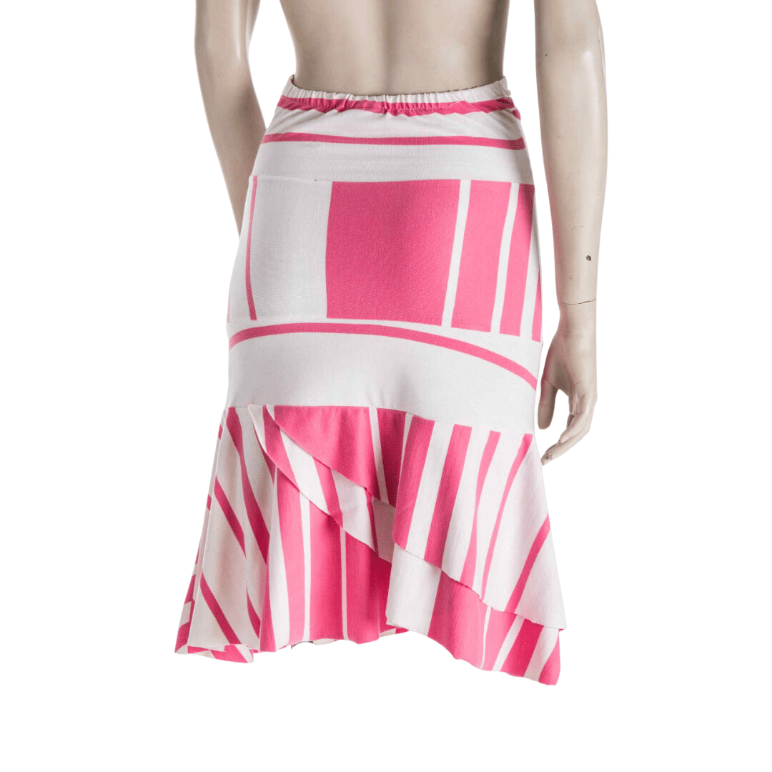Asymmetrical tiered stripe skirt - M