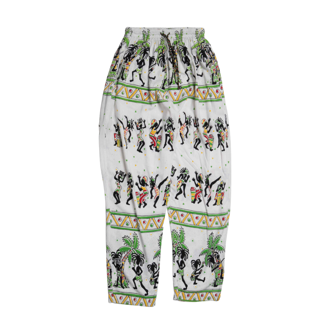 Elasticated drawstring Jamaican print relaxed pants - S/M/L