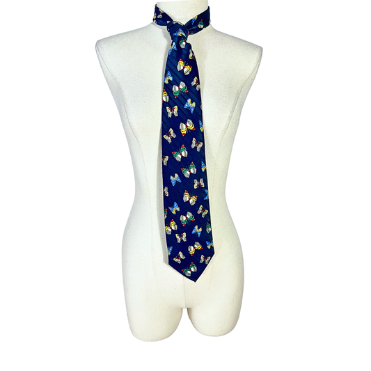 Vintage butterfly print necktie