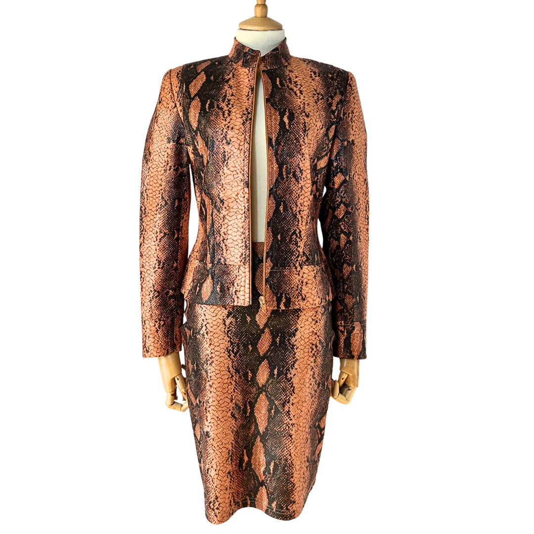 Snakeskin printed jacket and skirt set - S (Free Delivery)