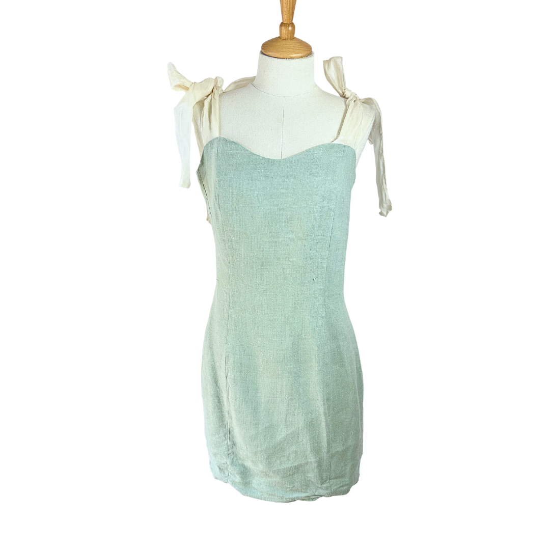 Karen Warren bow knot linen dress - M