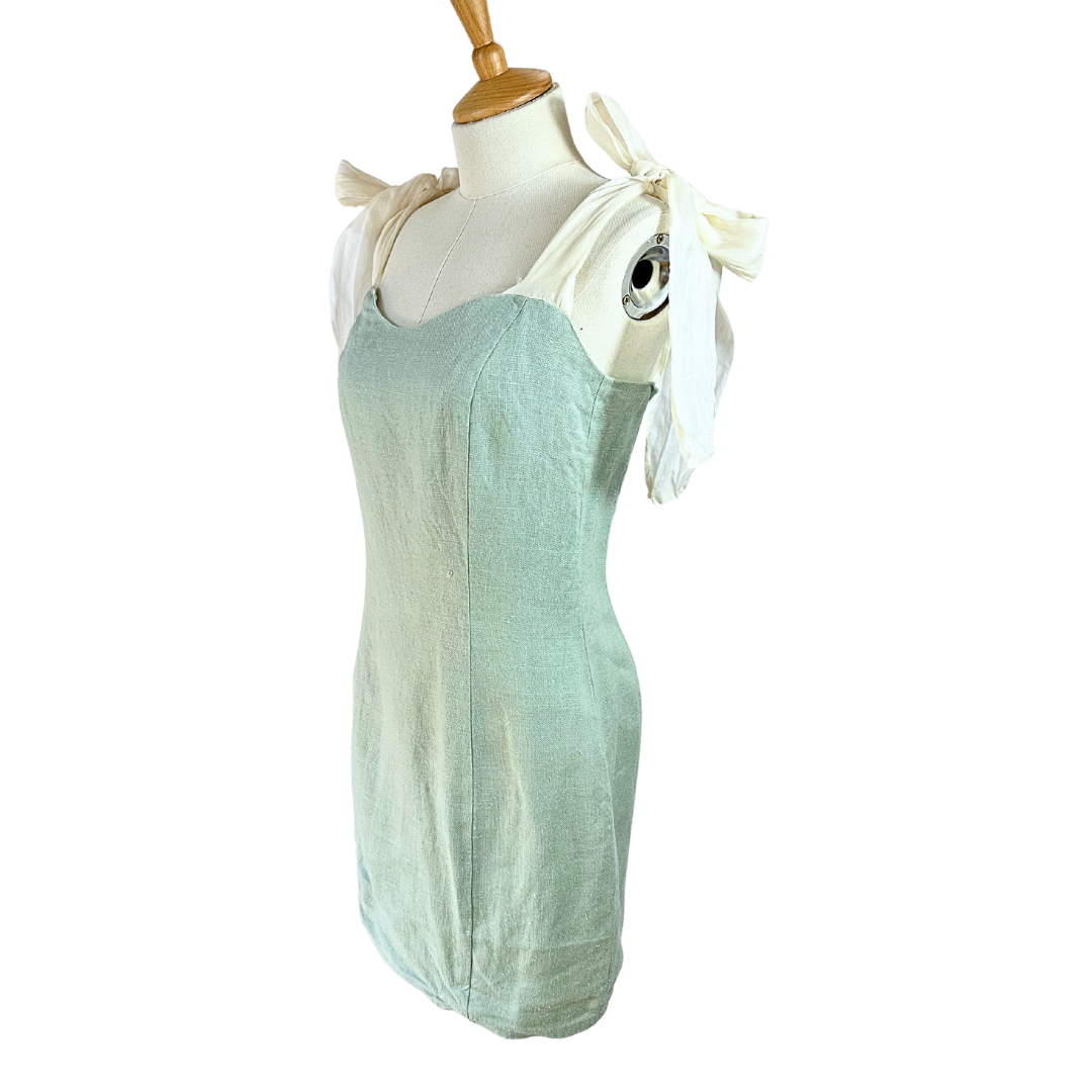 Karen Warren bow knot linen dress - M