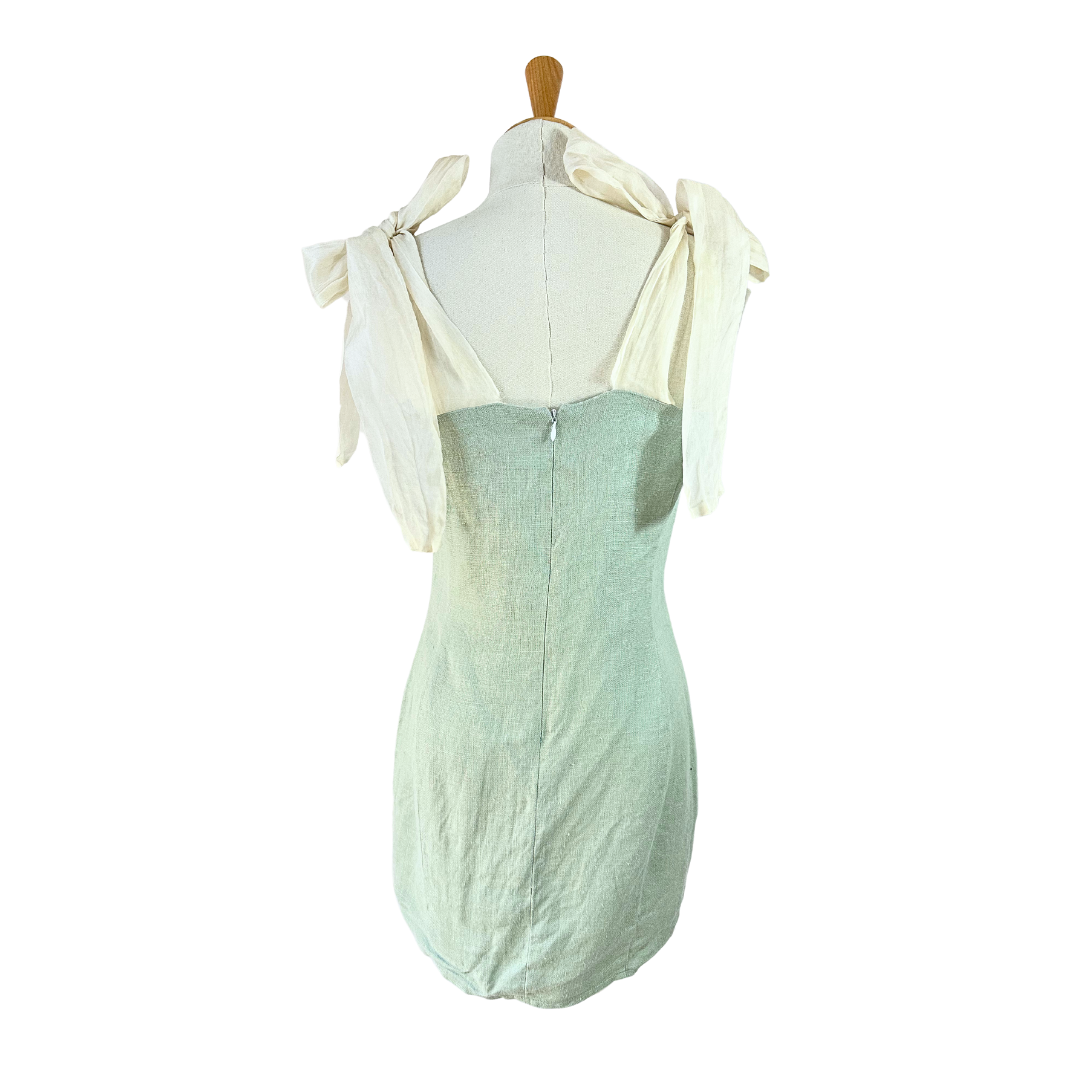 Karen Warren bow knot linen dress - M