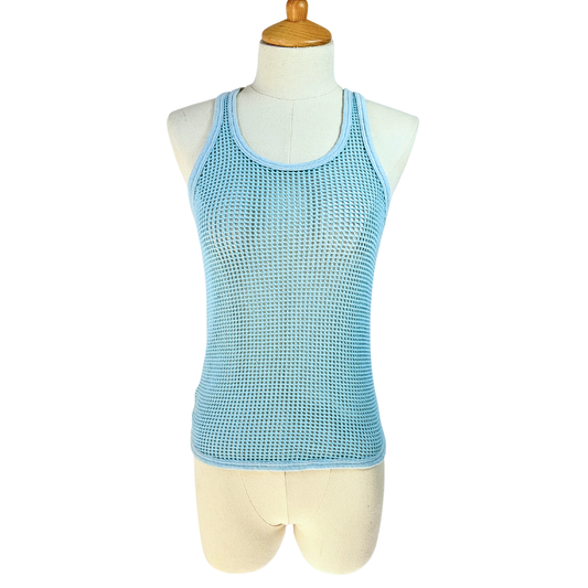 70s vintage net mesh tank top - S