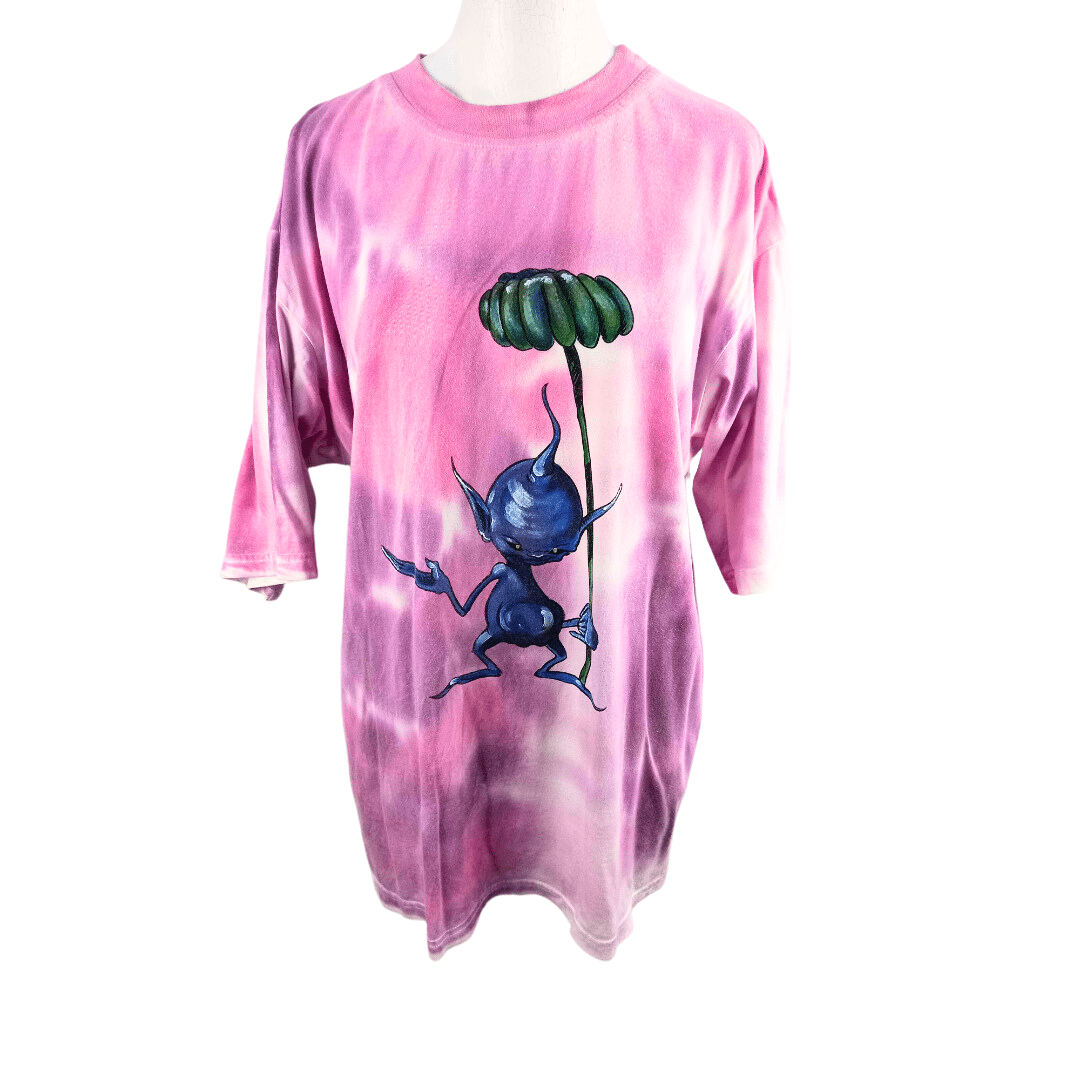 90s tie-dye alien t-shirt - L/XL