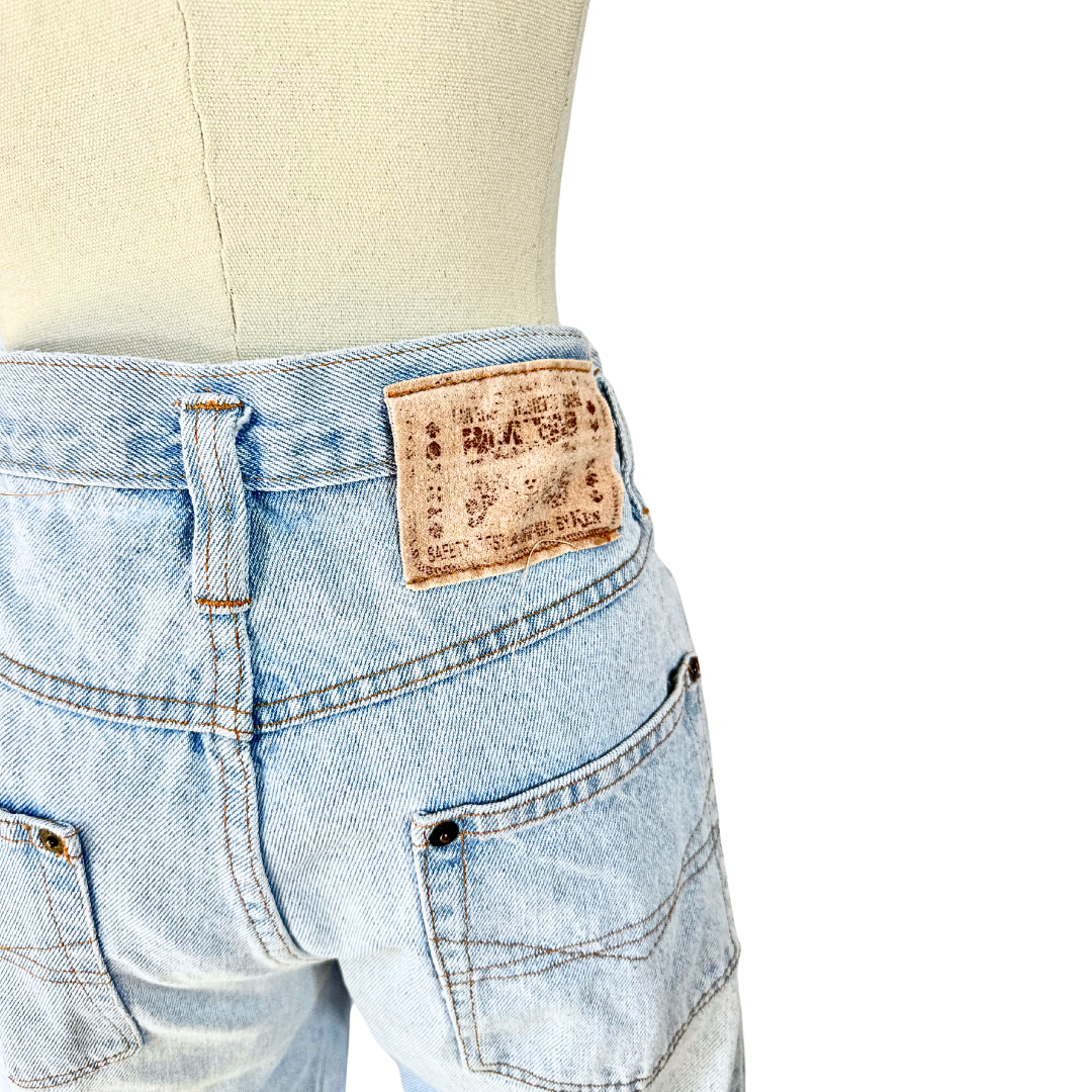 90s high waist denim bermuda shorts - M