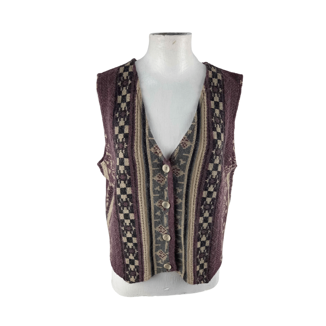 Vintage knitted sleeveless jersey - L