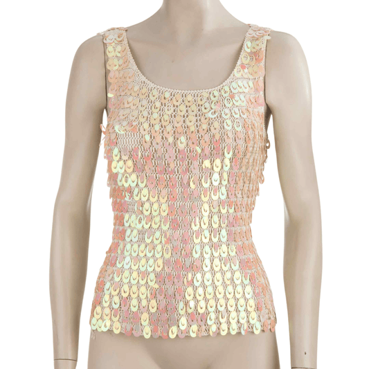 Sequin sleeveless knitted top - S