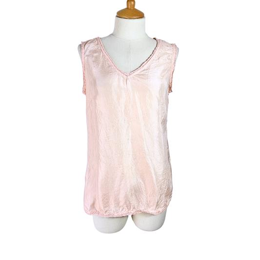 Pink vintage silk vest - S