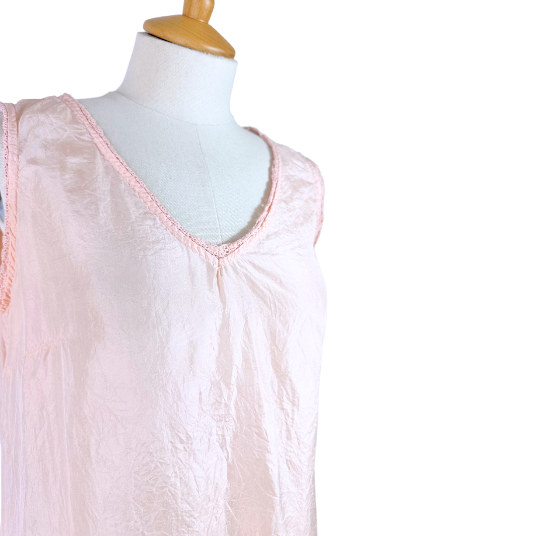 Pink vintage silk vest - S