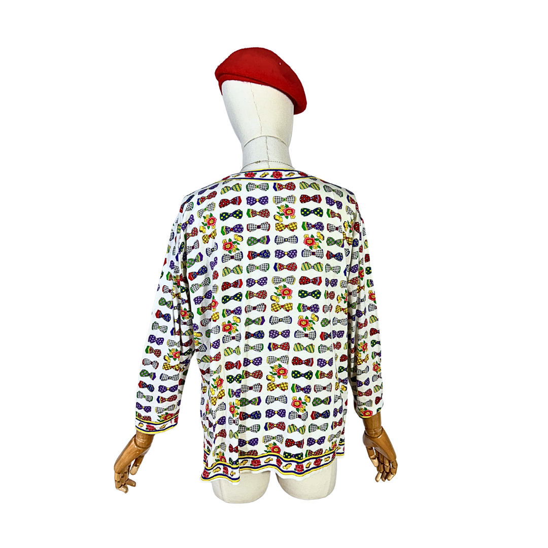 Bow printed top - M