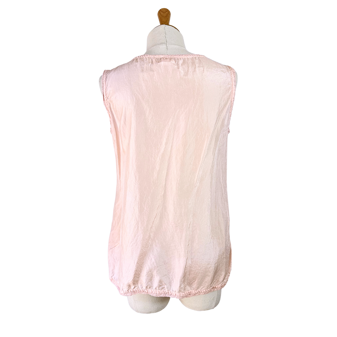 Pink vintage silk vest - S