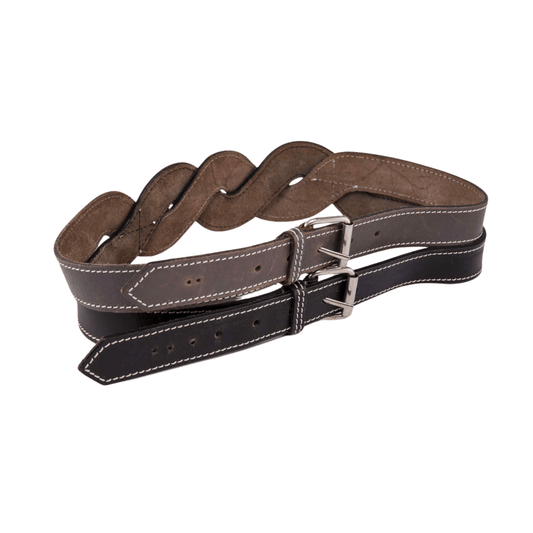 Leather double buckle belt - M