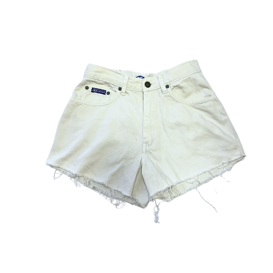 White 90s high waist denim shorts - XS