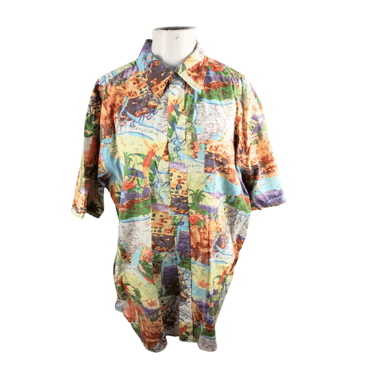 Tommy Hilfiger city print multi coloured shirt - L