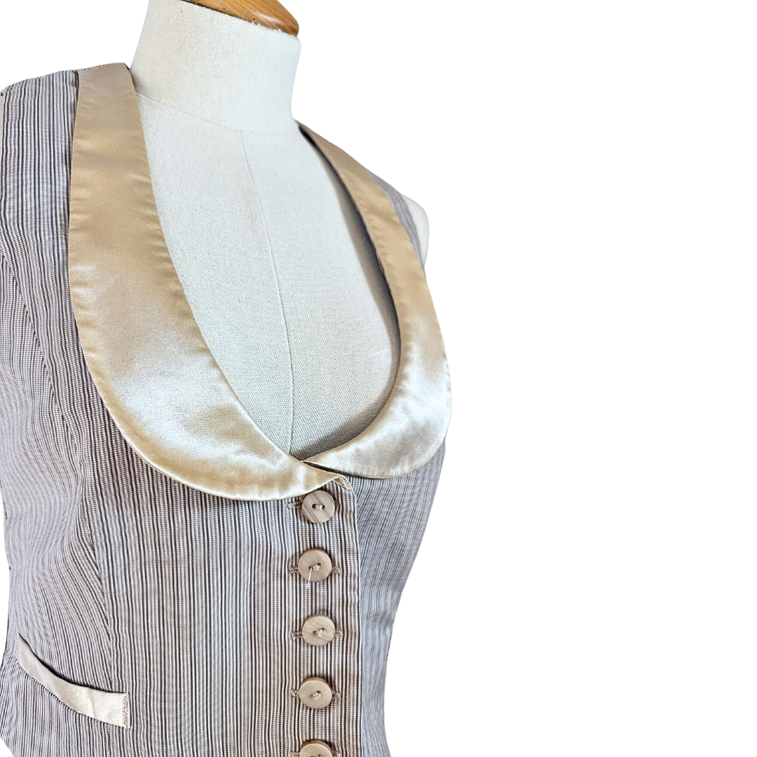 Pinstripe cropped waistcoat - S