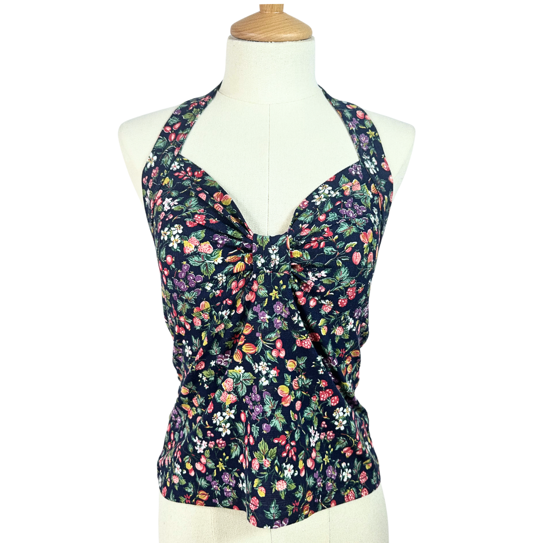 Floral halter neck top - M