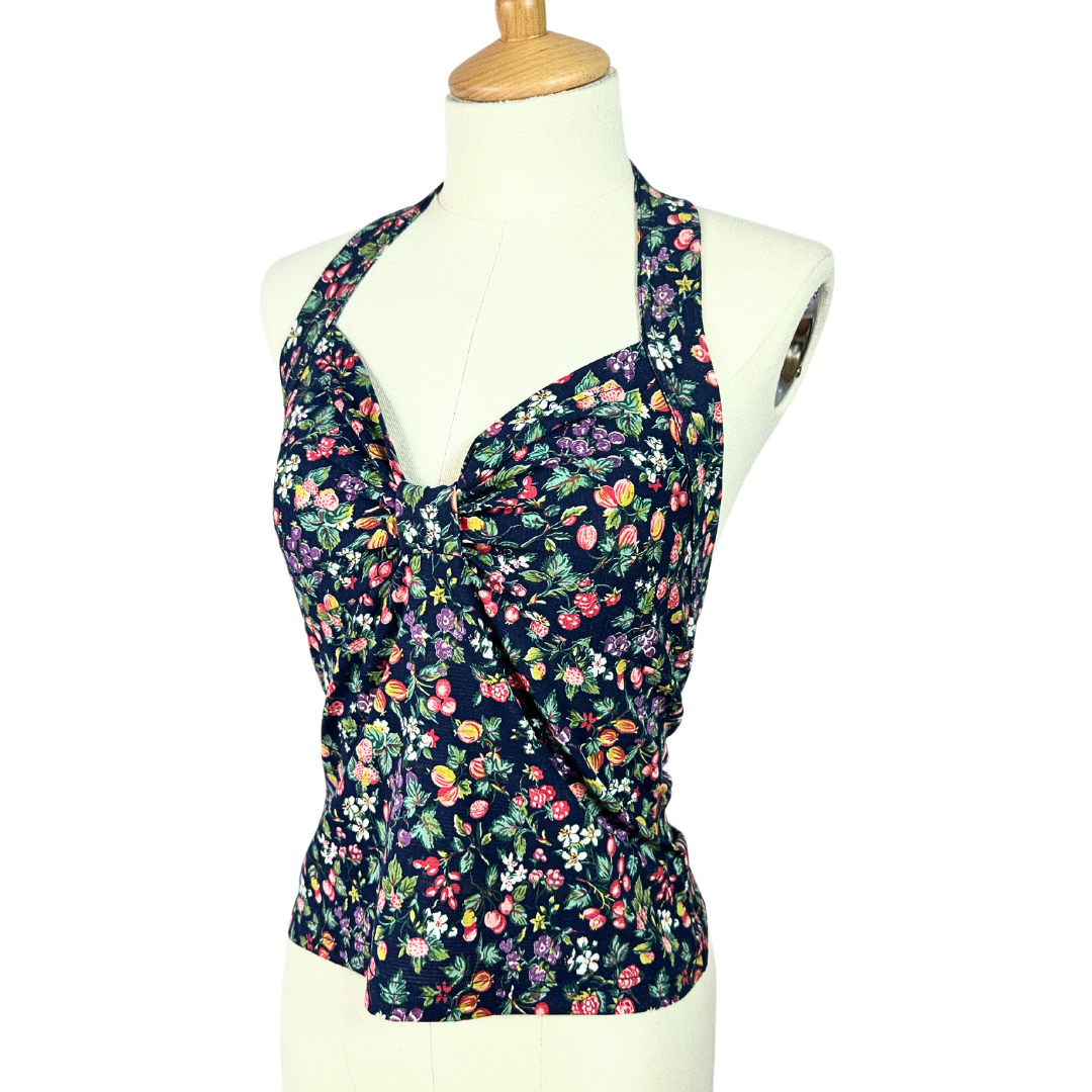 Floral halter neck top - M