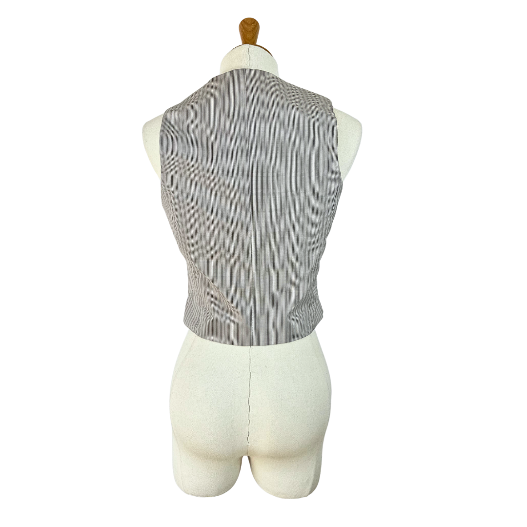 Pinstripe cropped waistcoat - S