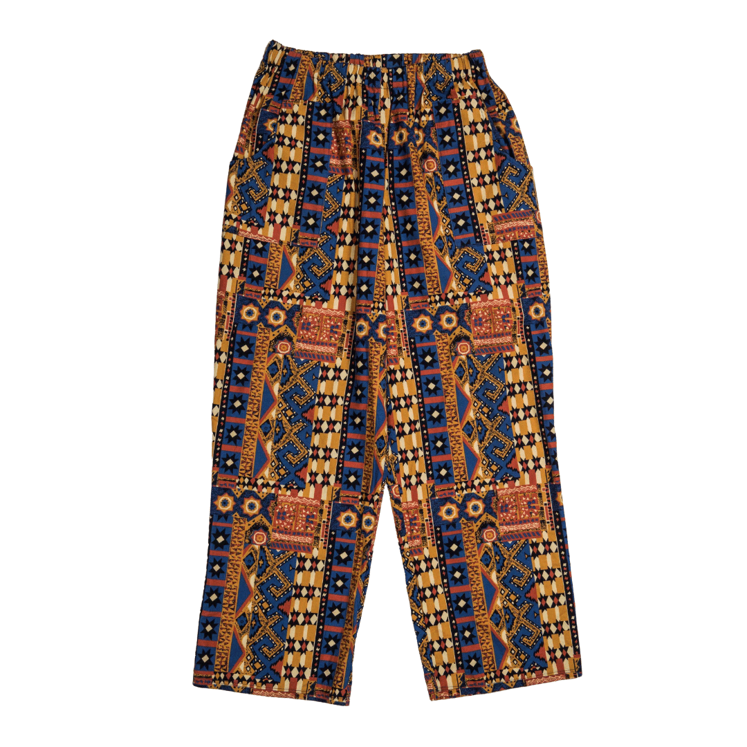 Aztec print elasticated relaxed-fit pants - M