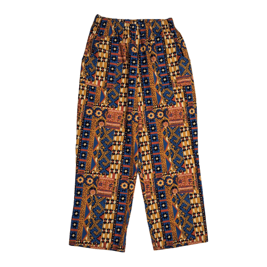 Aztec print elasticated relaxed fit pants - M