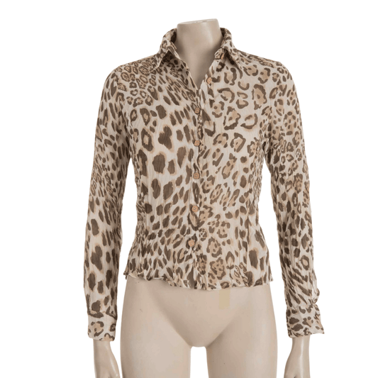 Leopard print longsleeve shirt - S