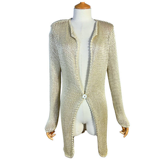 Beige vintage knit cardigan - S