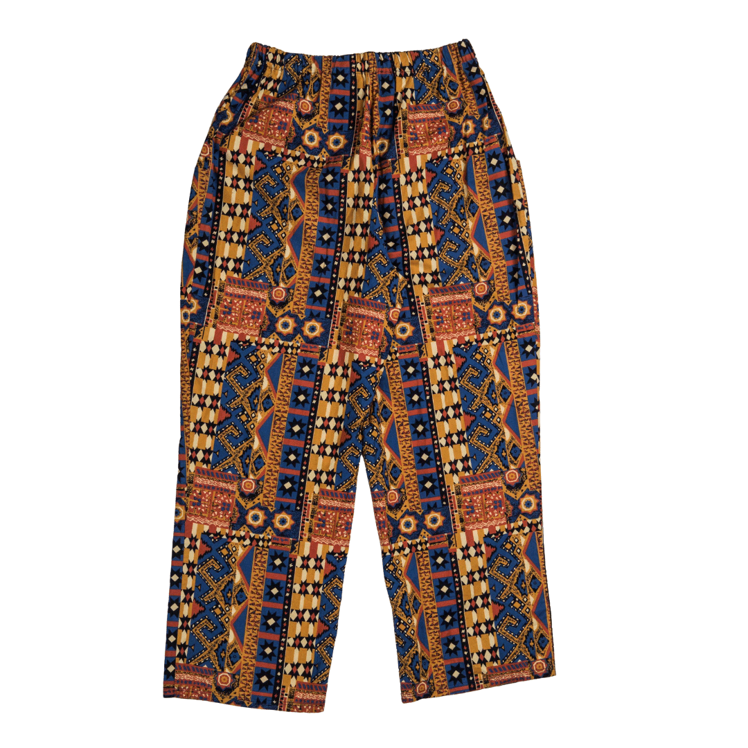 Aztec print elasticated relaxed fit pants - M