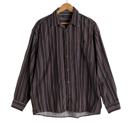 Striped corduroy longsleeve shirt - L