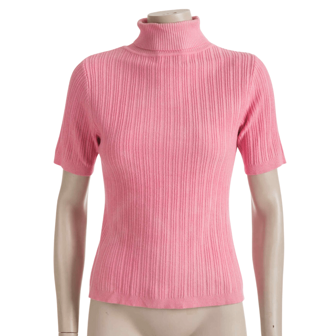 Barbie pink knitted turtleneck top - M
