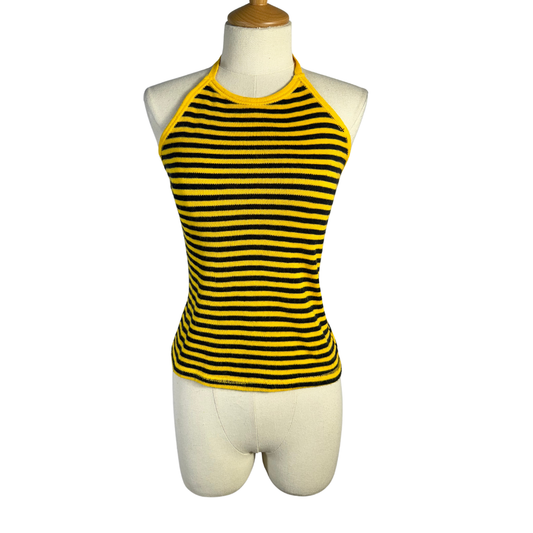 Striped halter neck knit top - XS/S