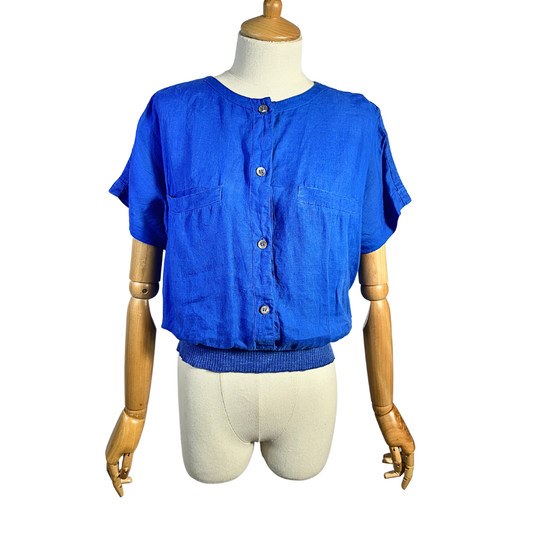 Vintage linen button down top - S