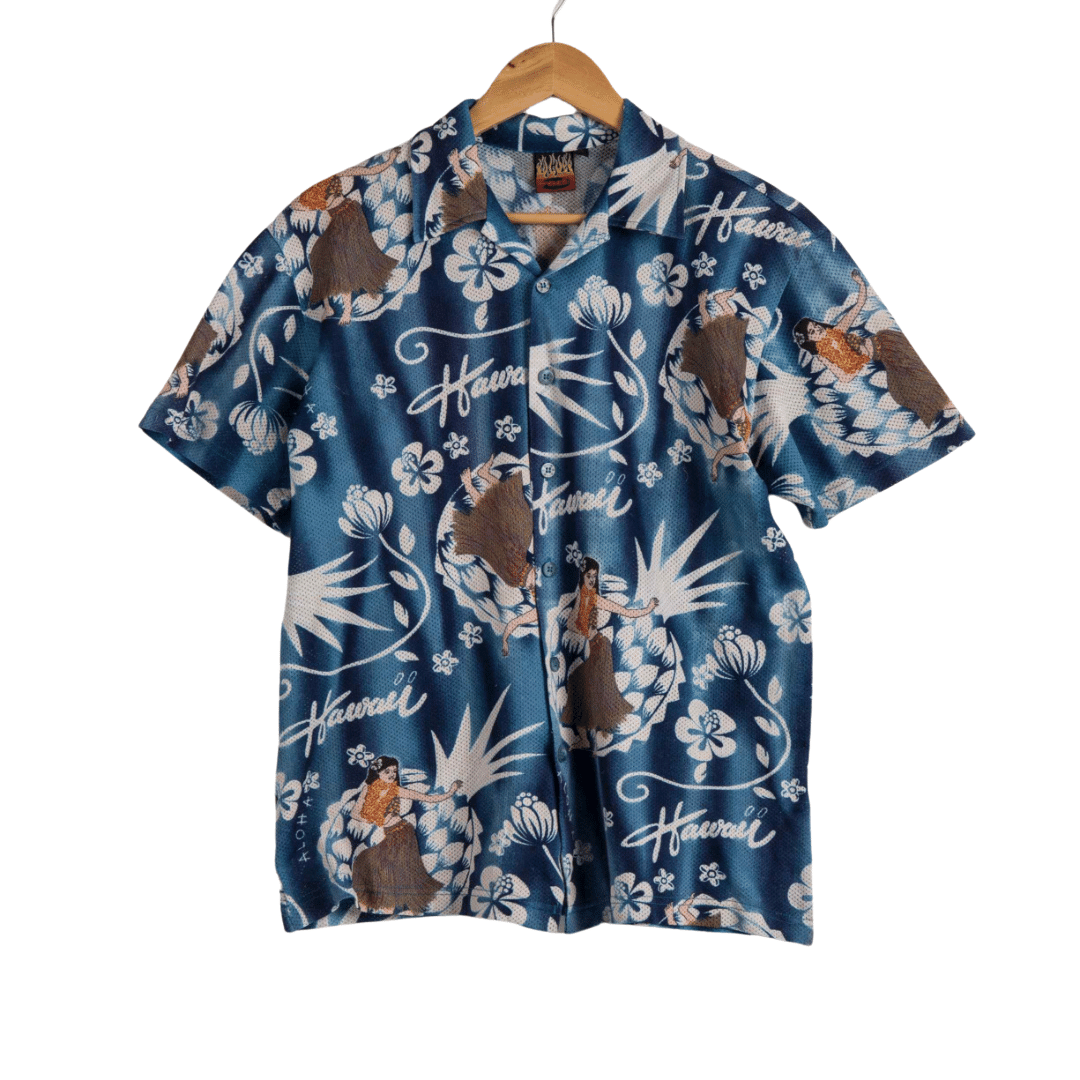 Tropical print shortsleeve shirt - M