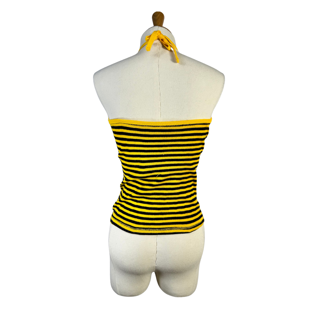Striped halter neck knit top - XS/S