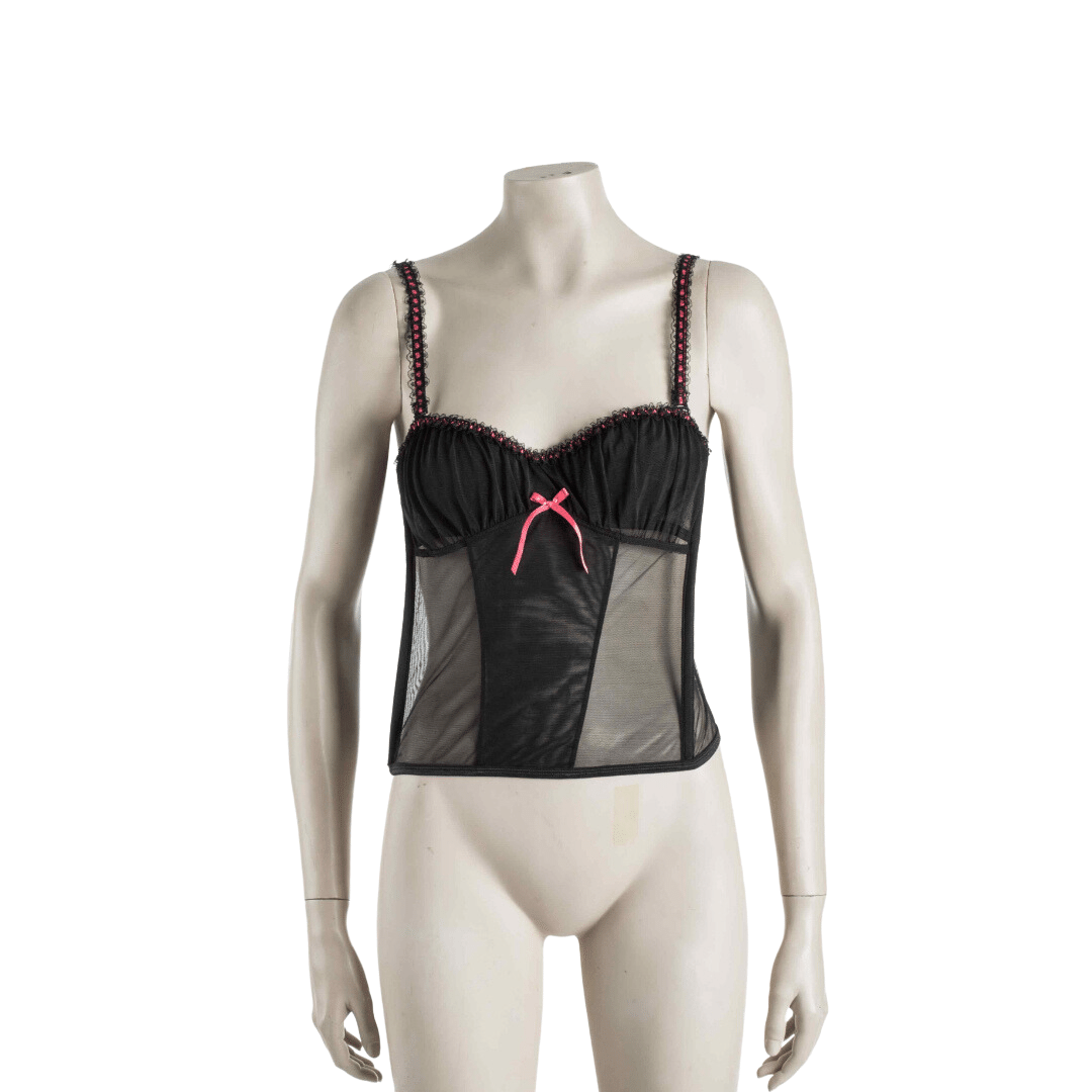 Wonderbra mesh corset with pink accent - S