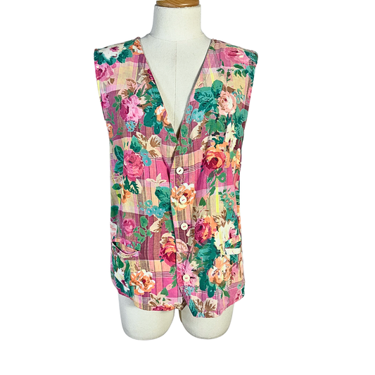 Vintage floral waistcoat - L